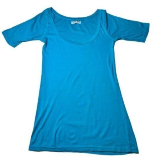 Michael Stars | Women's Blue Scoop Neck T-Shirt One Size Fits Most - Picture 11 of 12